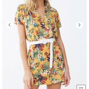Forever21 floral button up t-shirt dress